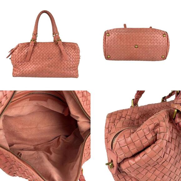BOTTEGA VENETA Pink Leather Intrecciato Bag